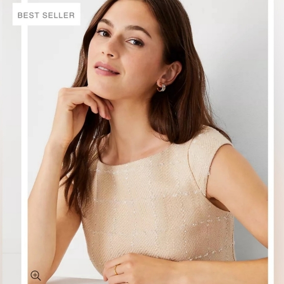 Ann Taylor The Cap Sleeve Sheath Dress in Tweed - Picture 2 of 7